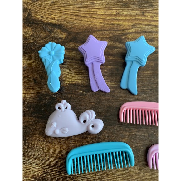Vintage My Little Pony COMB BRUSH Lot Of 8 Flower Star Whale Bear MLP - Picture 2 of 4